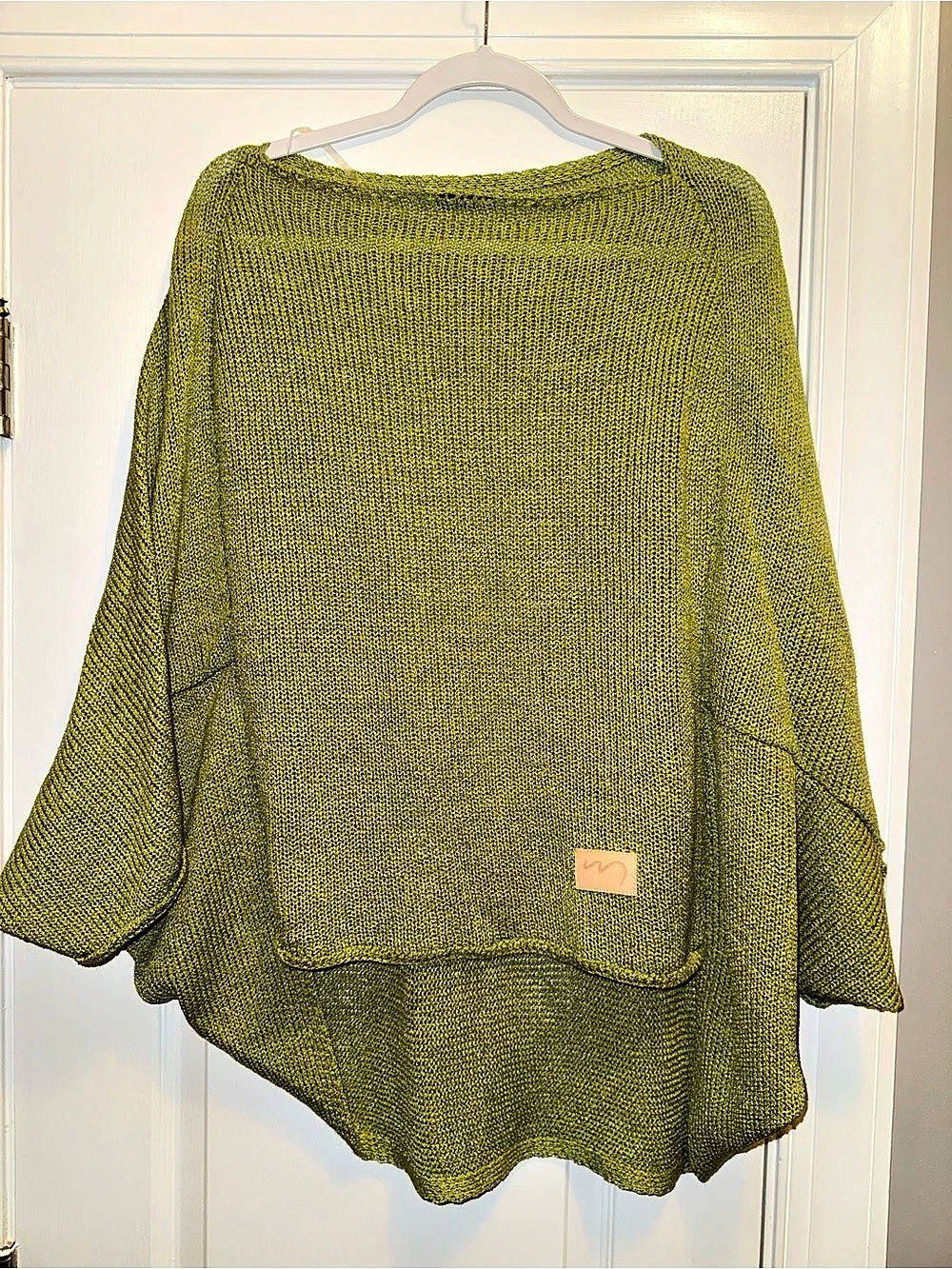 Moralities25 Green Knit Poncho
